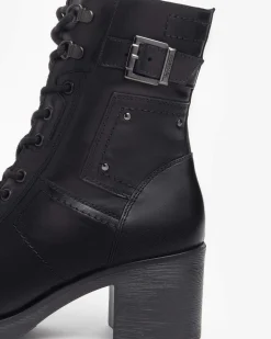 Anfibi Donna Tacco Pelle Nero