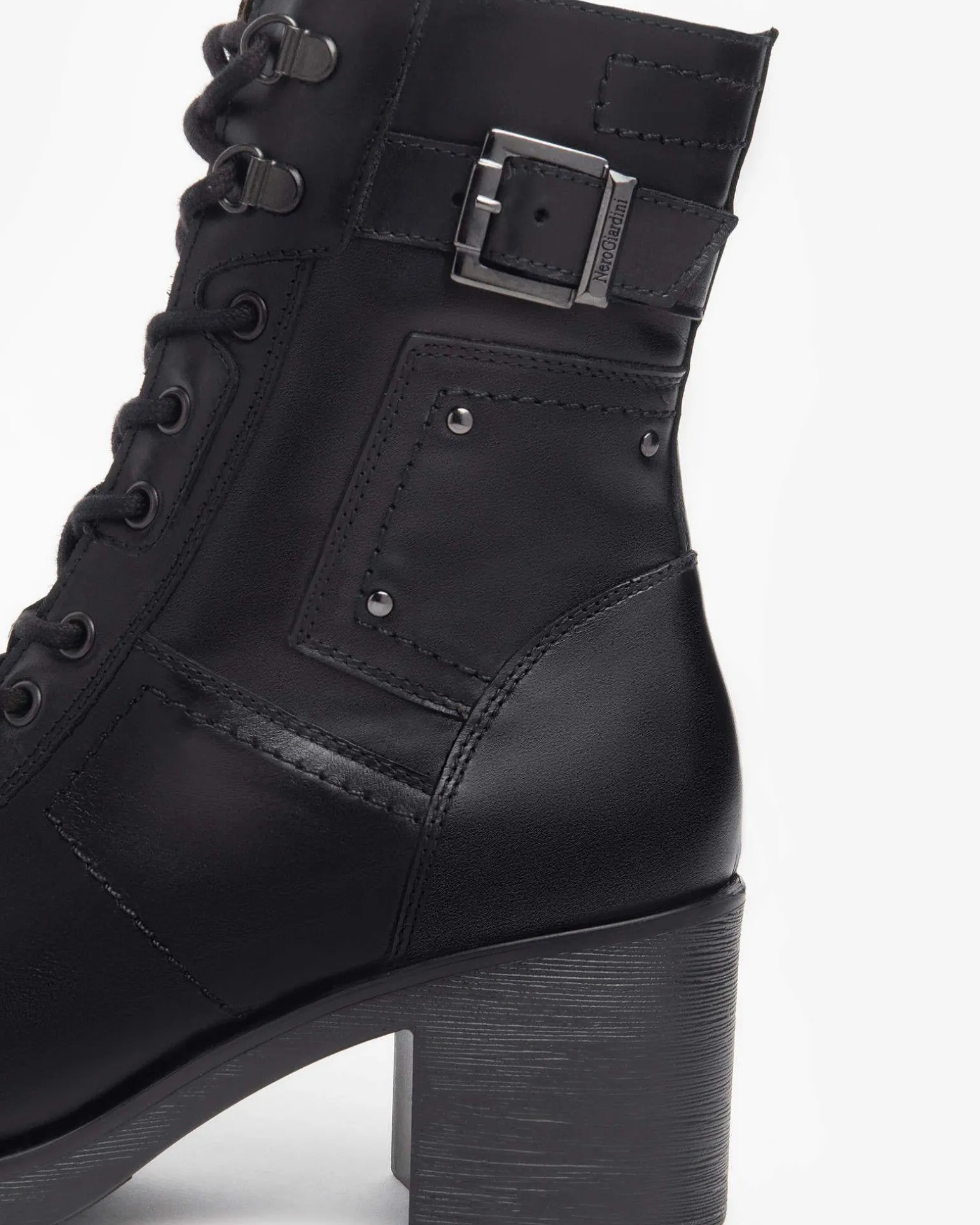 Anfibi Donna Tacco Pelle Nero