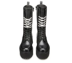 Anfibi Donna Zeppa Pelle Nero