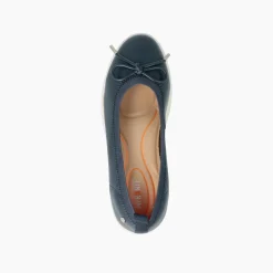 Ballerine con Zeppa in Pelle Blu