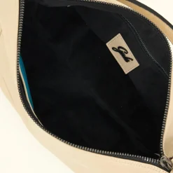 Borsa a Mano con Tracolla in Pelle Ecru
