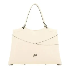 Borsa a Spalla Trasformabile in Pelle Ecrù con Tracolla