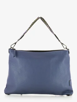 Borsa a Spalla Trasformabile in Pelle Fiordaliso con Tracolla