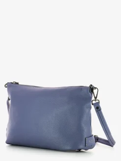 Borsa a Spalla Trasformabile in Pelle Fiordaliso con Tracolla