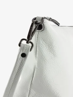 Borsa a Spalla Trasformabile in Pelle Bianca con Tracolla