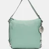 Borsa Convertibile Zaino in Pelle Verde Acqua