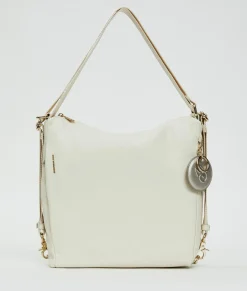 Borsa Convertibile Zaino in Pelle Mandorla