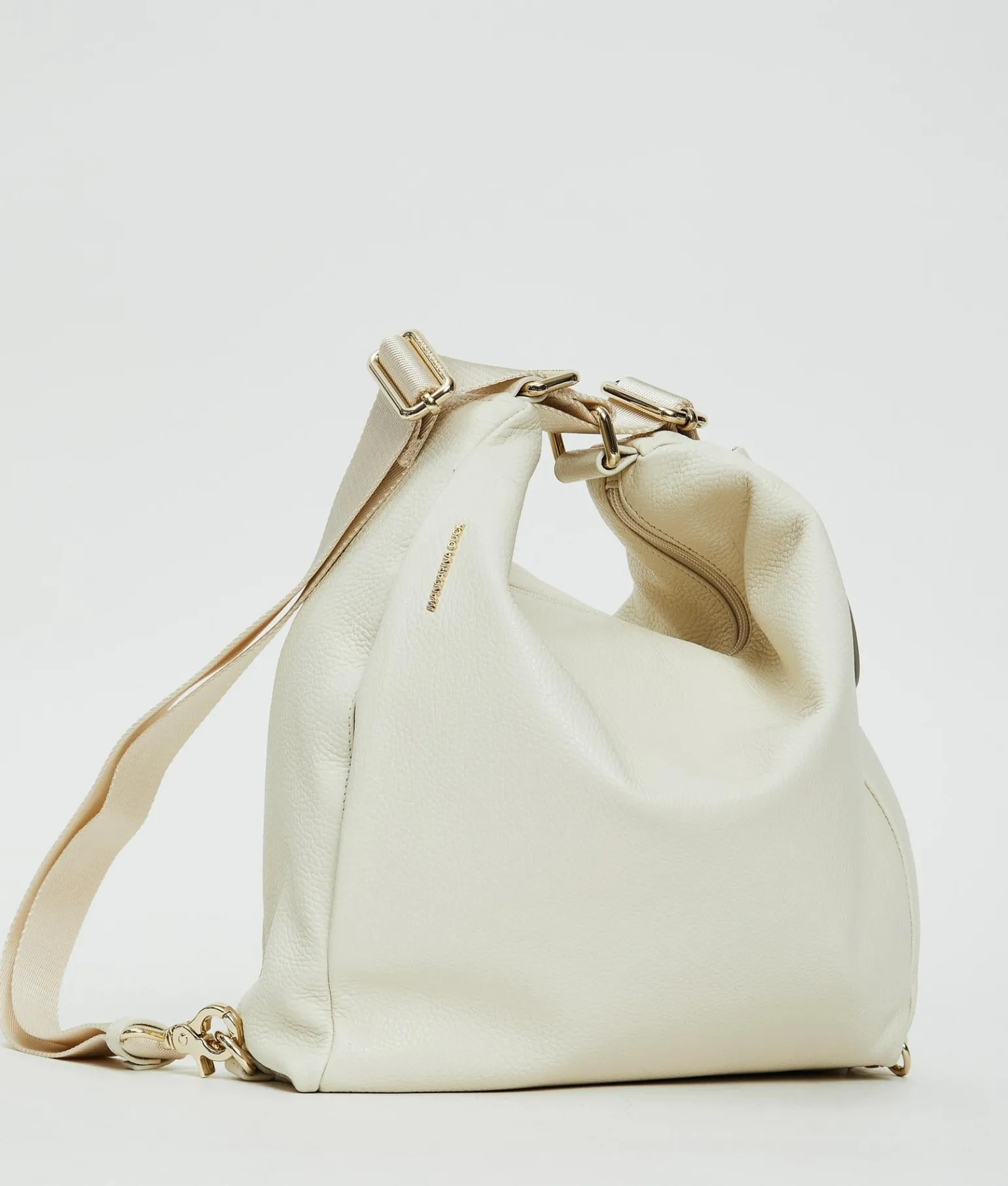 Borsa Convertibile Zaino in Pelle Mandorla