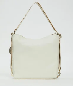 Borsa Convertibile Zaino in Pelle Mandorla