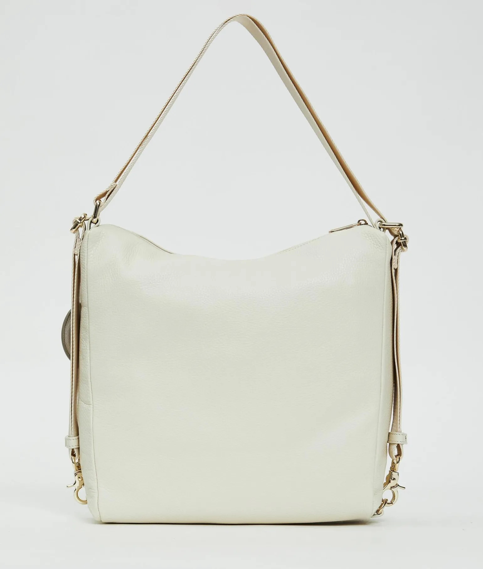 Borsa Convertibile Zaino in Pelle Mandorla