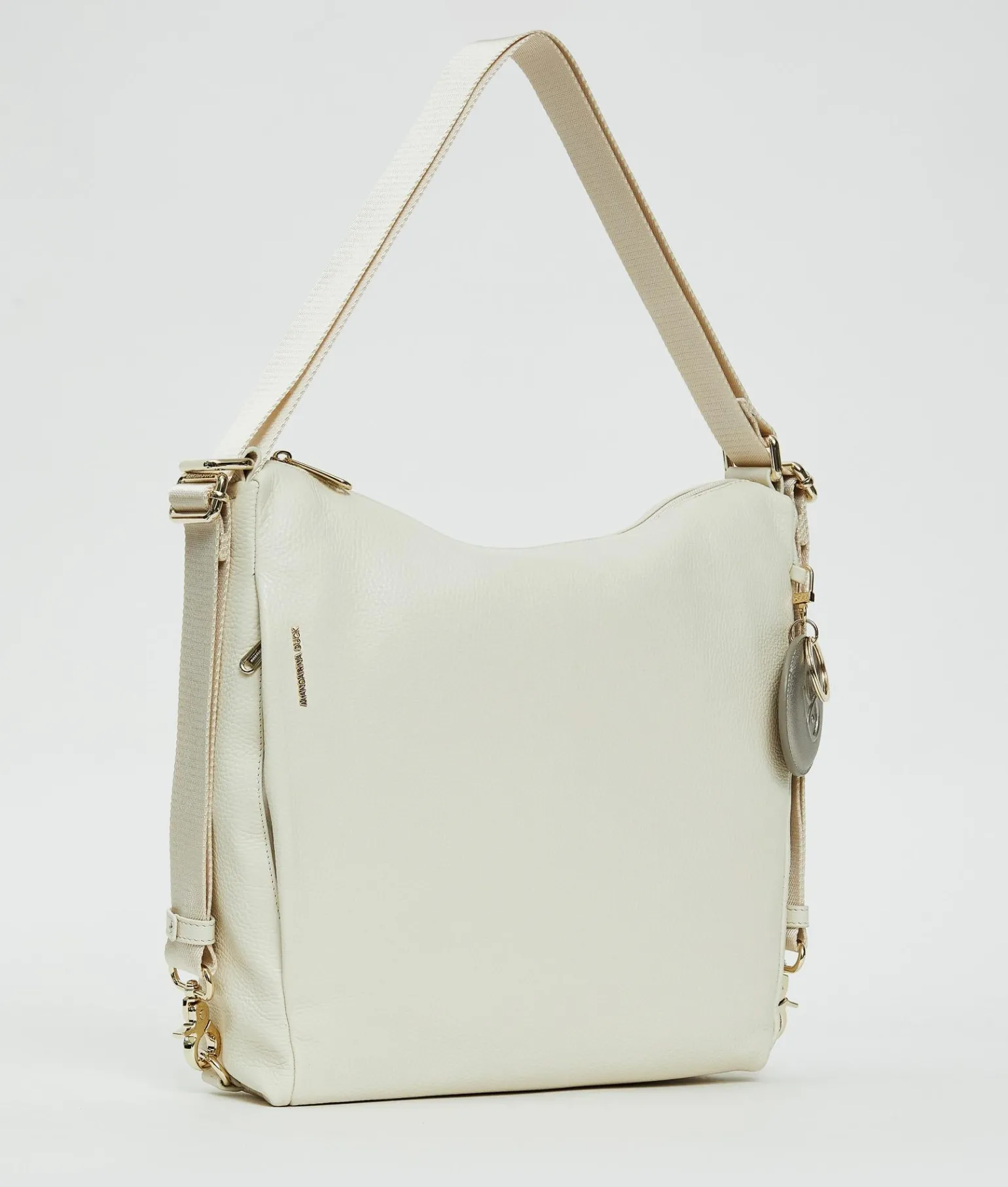 Borsa Convertibile Zaino in Pelle Mandorla