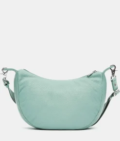 Borsa in Pelle Verde Acqua con Tracolla