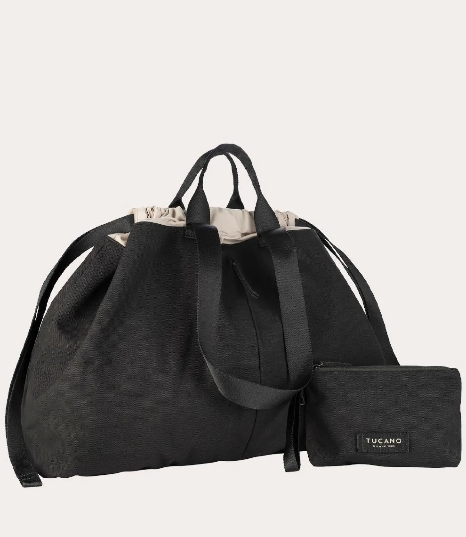 Borsa Shopper Large Unisex in Canvas Nero