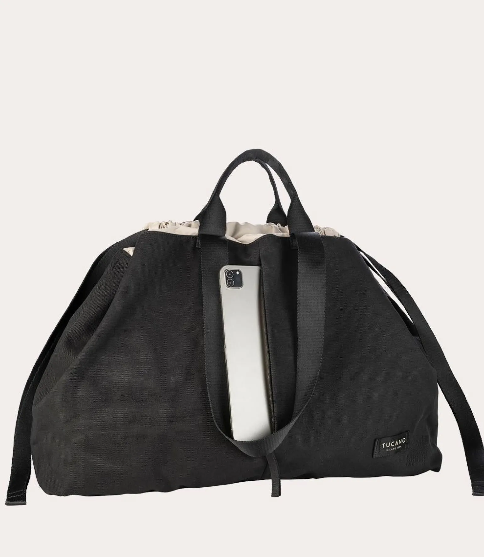 Borsa Shopper Large Unisex in Canvas Nero