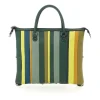 Borsa Shopper Trasformabile in Pelle Righe Toni Bosco