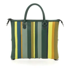 Borsa Shopper Trasformabile in Pelle Righe Toni Bosco