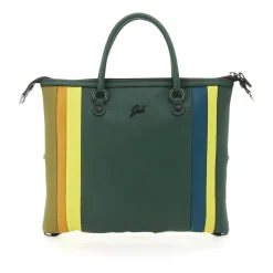 Borsa Shopper Trasformabile in Pelle Righe Toni Bosco