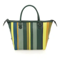 Borsa Shopper Trasformabile in Pelle Righe Toni Bosco