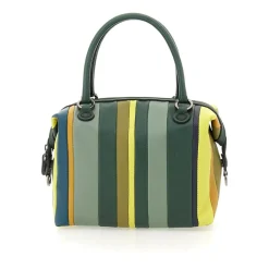 Borsa Shopper Trasformabile in Pelle Righe Toni Bosco