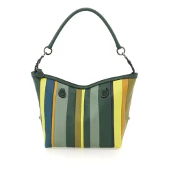 Borsa Shopper Trasformabile in Pelle Righe Toni Bosco