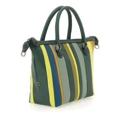 Borsa Shopper Trasformabile in Pelle Righe Toni Bosco