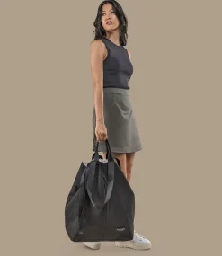 Borsa Shopper Verticale Unisex in Canvas Nero