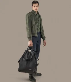 Borsa Shopper Verticale Unisex in Canvas Nero