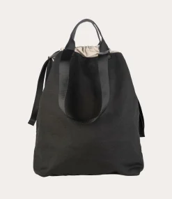 Borsa Shopper Verticale Unisex in Canvas Nero