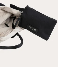 Borsa Shopper Verticale Unisex in Canvas Nero