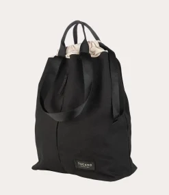 Borsa Shopper Verticale Unisex in Canvas Nero