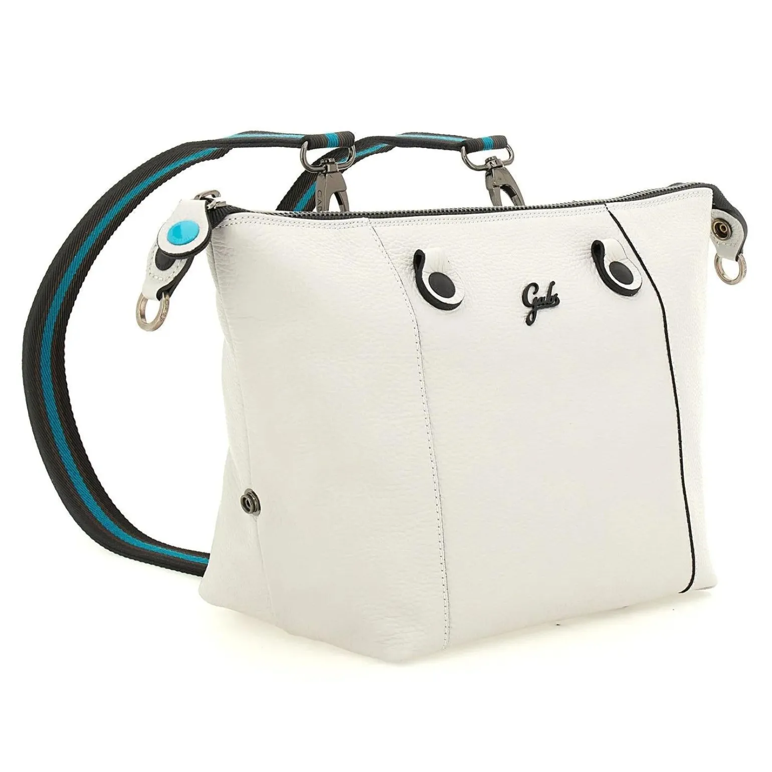 Borsa Trasformabile in Pelle Bianco con Tracolla