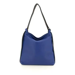 Borsa Zaino Trasformabile in Pelle Lapislazzulo