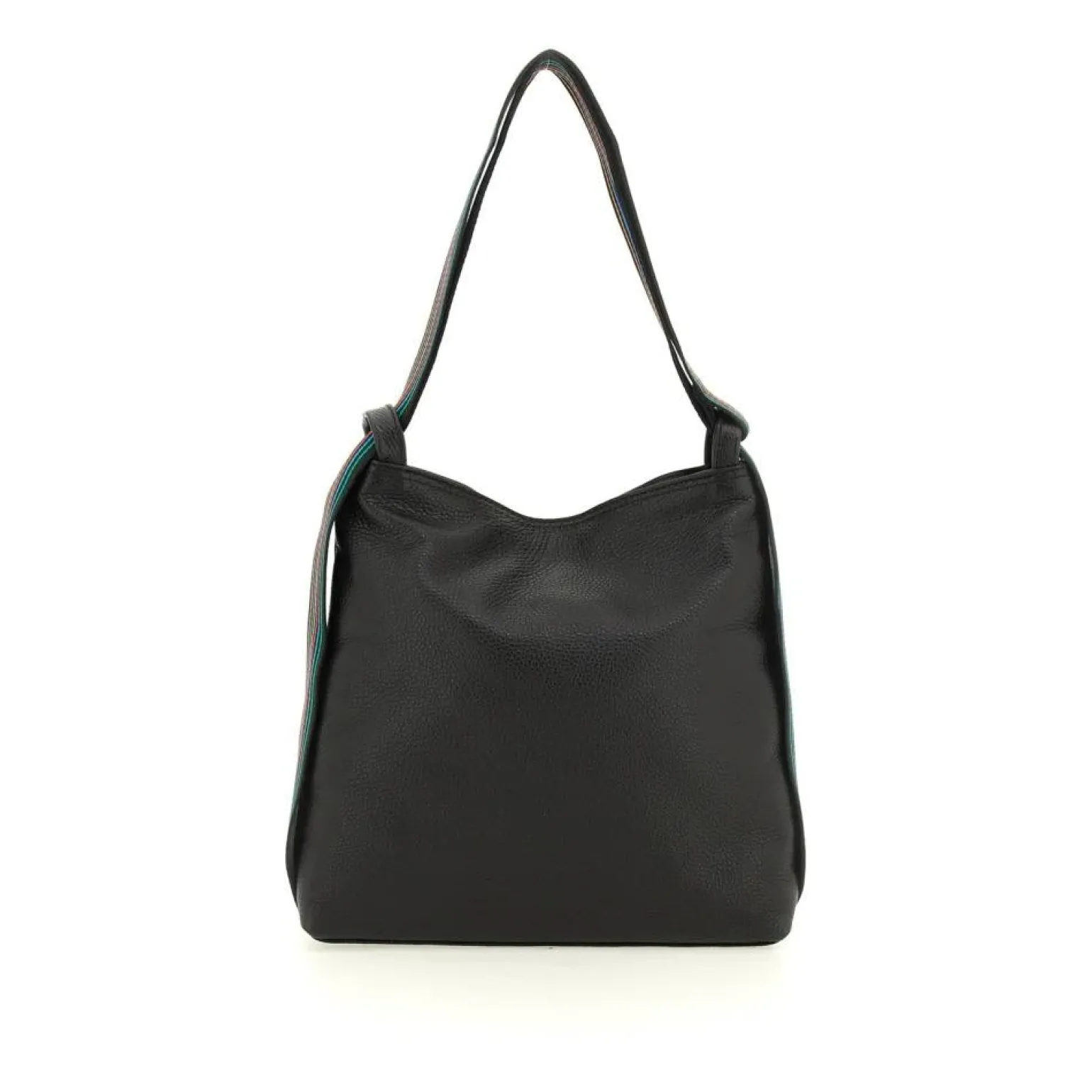Borsa Zaino Trasformabile in Pelle Nera