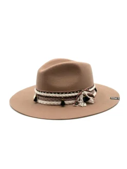Cappello Fedora Unisex Beige con Nastro