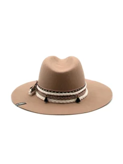 Cappello Fedora Unisex Beige con Nastro