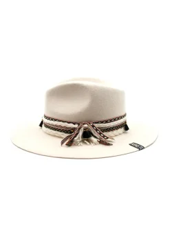 Cappello Fedora Unisex Bianco con Nastro