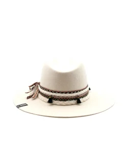 Cappello Fedora Unisex Bianco con Nastro