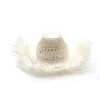 Cappello Texano Sfrangiato in Carta Bianco