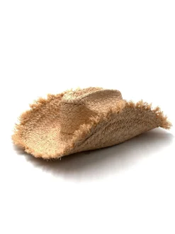 Cappello Texano Sfrangiato in Rafia Naturale