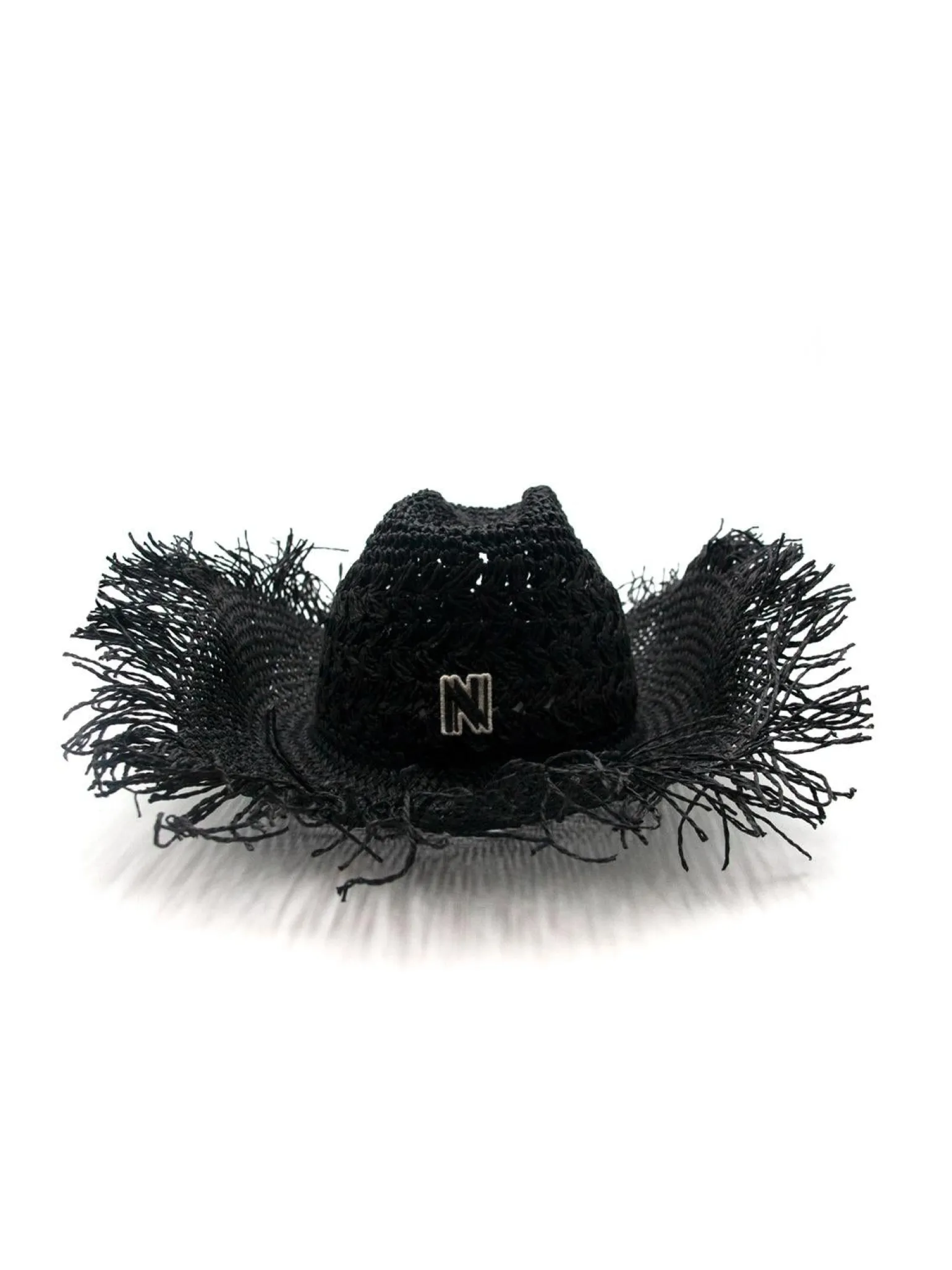 Cappello Texano Sfrangiato in Carta Nero