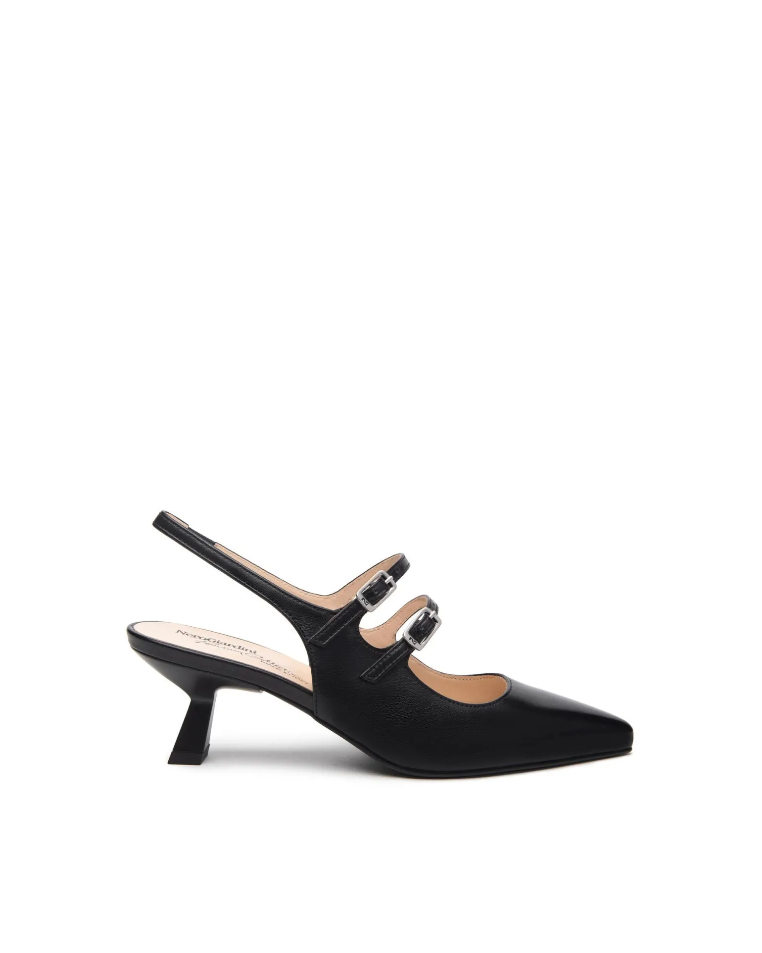 Chanel a Punta in Pelle Nera Tacco Rocchetto