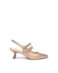 Chanel a Punta in Pelle Sandalo Tacco Rocchetto