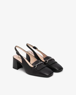 Chanel con Tacco in Pelle Nera