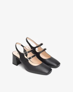 Chanel con Tacco in Pelle Nera