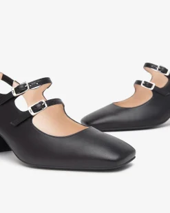 Chanel con Tacco in Pelle Nera