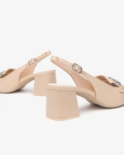 Chanel con Tacco in Pelle Lino