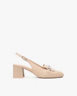 Chanel con Tacco in Pelle Lino