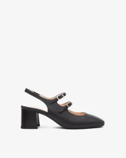 Chanel con Tacco in Pelle Nera