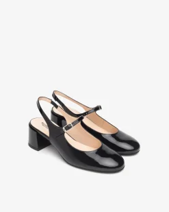 Chanel Sling Back in Vernice Nera