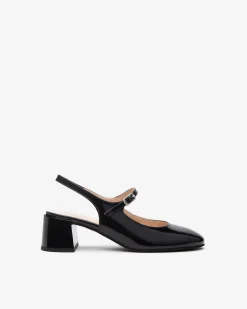 Chanel Sling Back in Vernice Nera